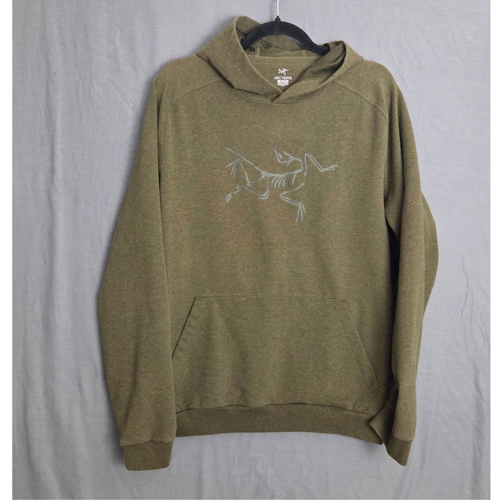 Arc'teryx Men's Archaeopteryx Big Logo Pullover Hoodie Olive Green Size XL